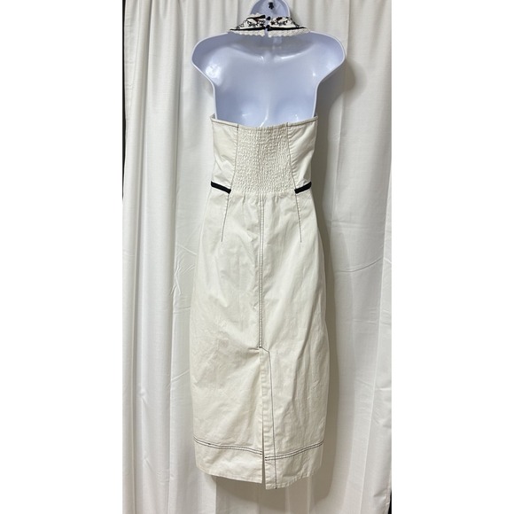 Maeve x Anthropologie Retro Strawberry White Midi Halter Dress, Size 6 - Picture 5 of 8